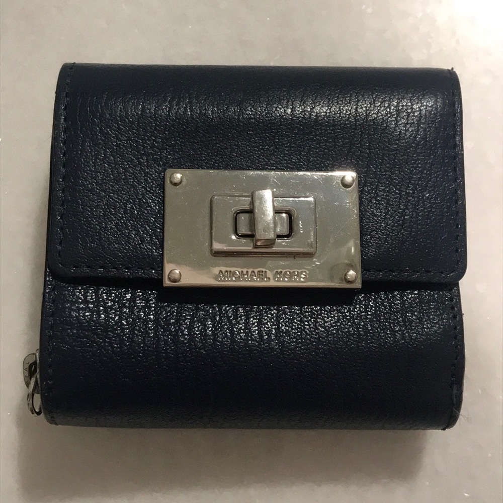 Navy Blue Leather Michael Kors Wallet